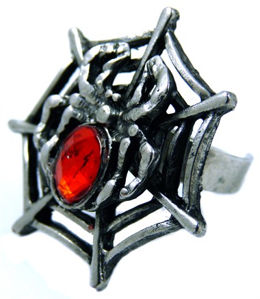 Ring spinnennet zilver