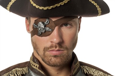 Augenklappe Pirat braun 