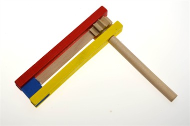 Houten ratel bont 14cm