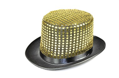 Zylinder Pailletten Gold (H=14 cm) Gr.59