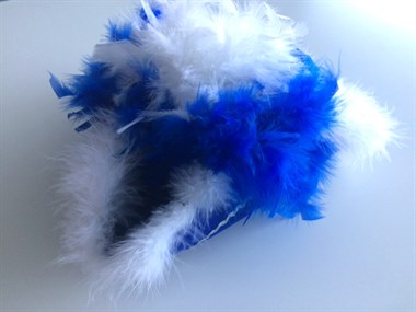Dreispitz Blau Silberlitze+Boa Kind