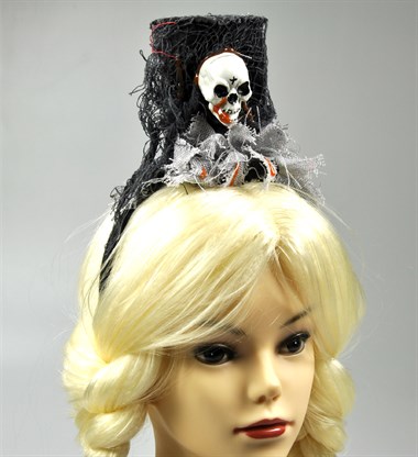 Haarreif Mini-Zylinder Totenkopf