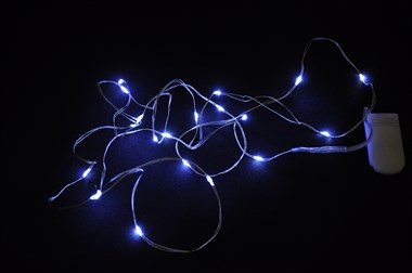 Chain of lights white  20 LED lights incl. batteries