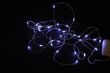 Chain of lights white  30 LED lights incl. batteries