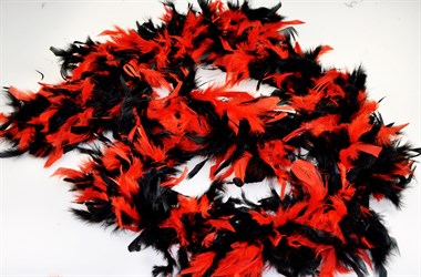 Federboa schwarz/rot 180cm