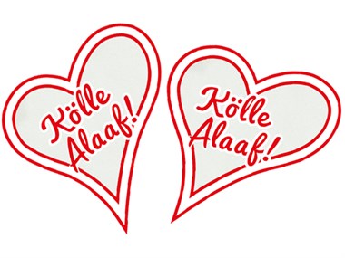 Bügelbild Herz Kölle Alaaf 2er-pack 