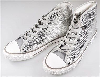 Shoes silver sequins