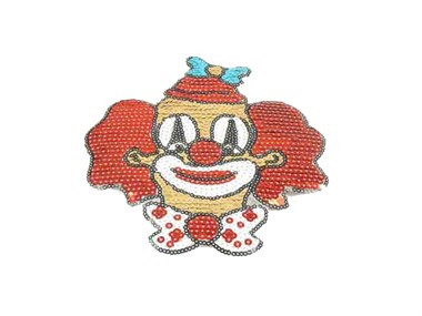 Strijkapplicatie pailletten clown middel