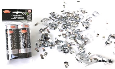 Konfettikanonen 11cm silber Folie 2St.