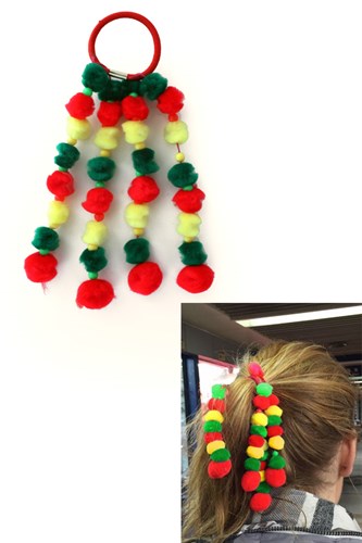 Haarelastiek rood/geel/groen
