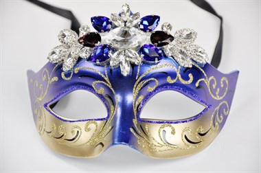 Augenmaske blau mit Strass 