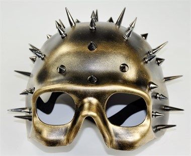 Halbmaske gold mit Stacheln