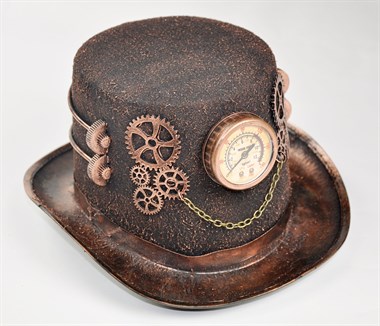Zylinder Steampunk kupfer mit Deko 