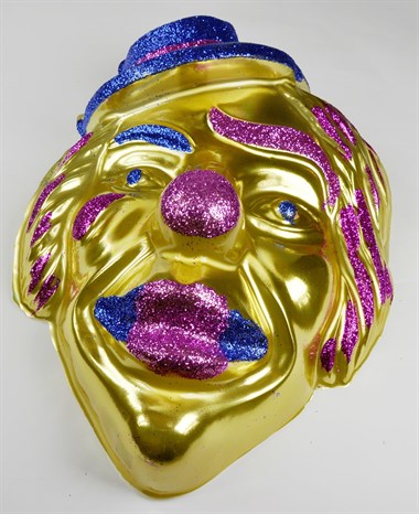 Muurdecoratie clownshoofd glitter 53 x 30 cm