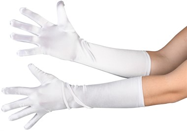 Gloves satin white 40cm