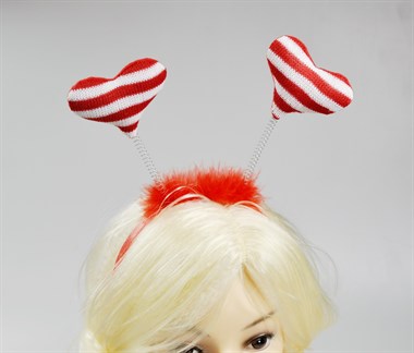 Diadeem hart rood/wit