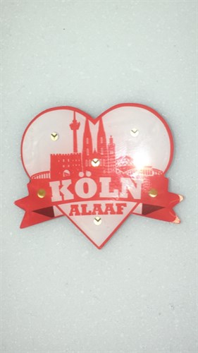 Blinkie Köln Alaaf Herz weiß 