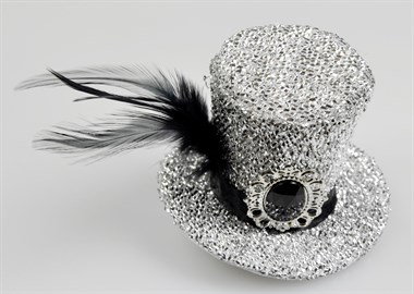 Zylinder mini silber Glitzer 