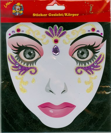 Sticker Gesicht/Körper lila/gold 