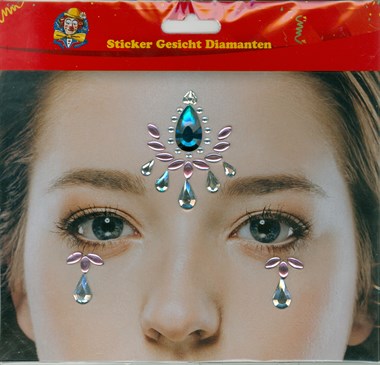 Sticker Gesicht Diamanten flieder/silber