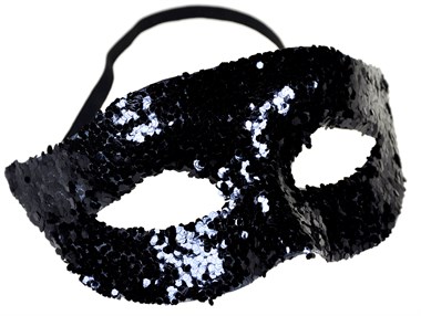 Oogmasker zwart pailletten