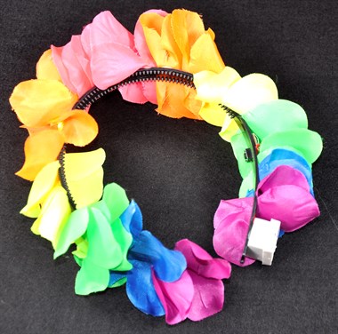 Haarreif Hawai bunt neon mit LED