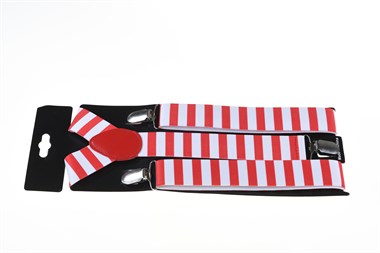Hosenträger rot/weiss geringelt