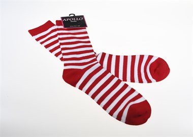 Striped socks red/white