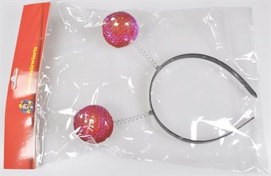 Diadeem rood  met glitterballen
