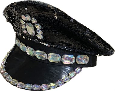 Sequin cap black