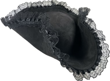 Dreispitz schwarz mit Spitze