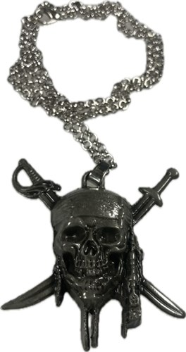 Kette Piratenkopf/Schwerter silber