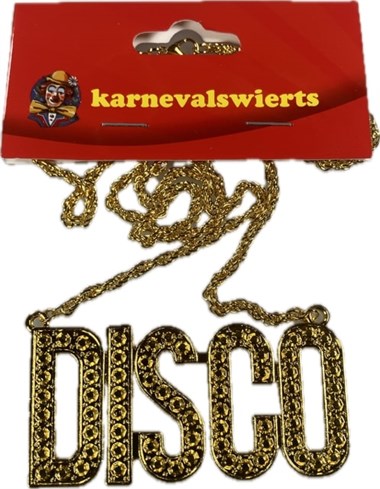 Necklace disco gold rhinestone