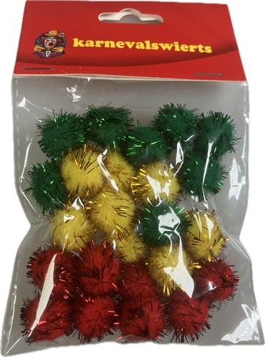 Pompons mini r/ye/gr 24pcs.