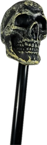 Skull silver on stick 60cm