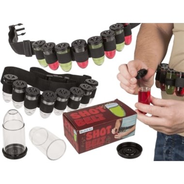 Shot belt with 8 bottles