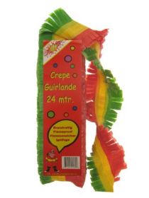 Crepe garland r/y/gr 24m printed