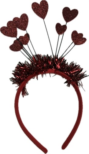 Haarband hartjes rood