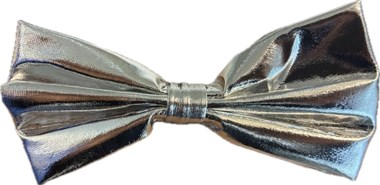 Vlinderdas zilver metallic