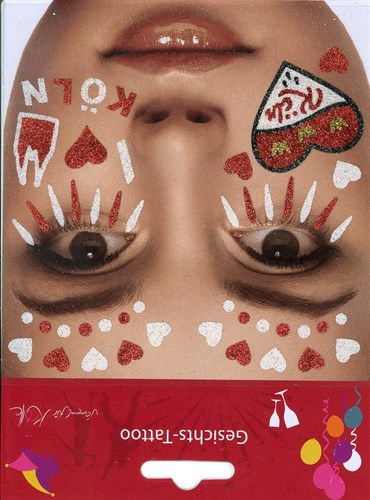 Sticker gezicht Kölle / Hart