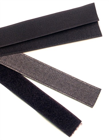 Borte Klett 2,5cm schwarz 1m