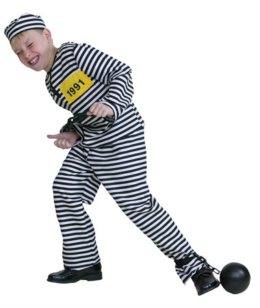 Sträfling  (Hose/Bluse/Mütze)