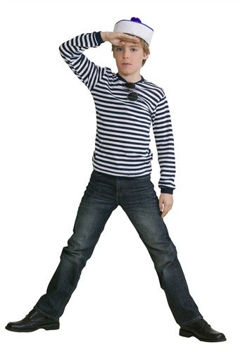 Blue/white striped jumper