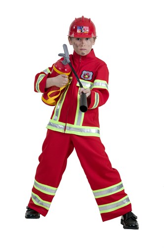 Brandweerman luxe 2dlg (bovendeel,broek)