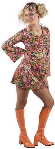 Flower Power Kleid Stretch 2-tlg.