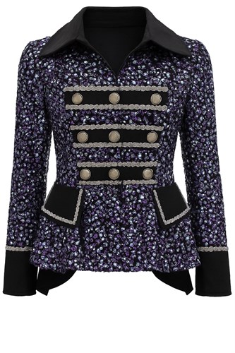 Jas pailletten zilver/paars