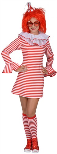 Jurk strepen rood/wit   (jurk,hoofdband)