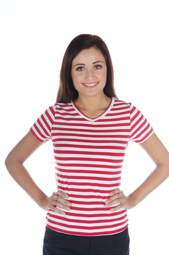 gestreept shirt  girlie rood /wit
