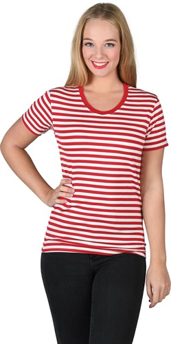 Striped shirt Girlie red/white