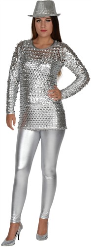 Disco top zilver  stretch